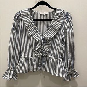 Hunter Bell Striped Top Medium peplum